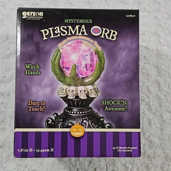 New in Box Interactive Halloween Decoration Plasma Orb with Witches Hands Spooky - Picture 6 of 9